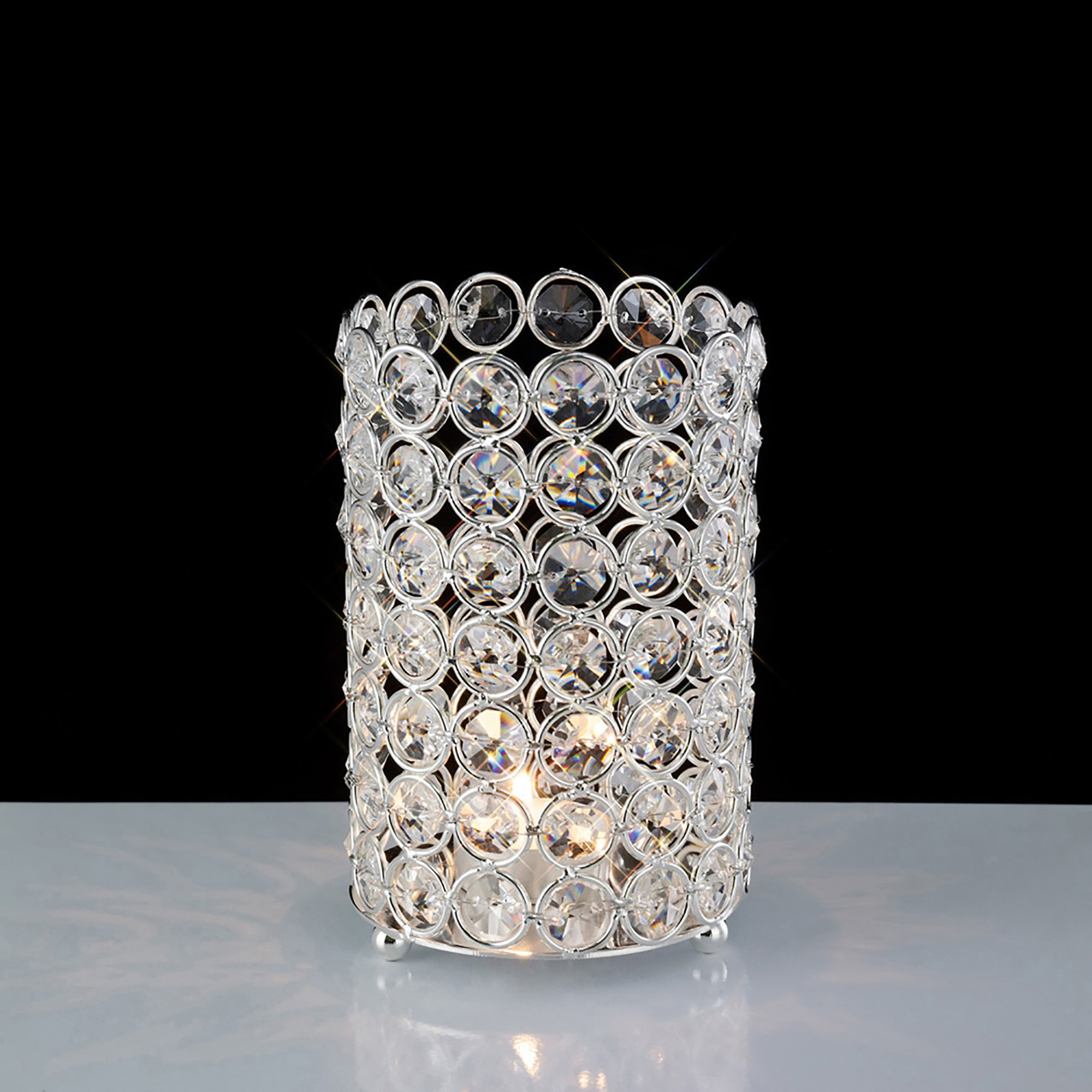 IL70021  Malo Large Cylinder Crystal Candle Holder